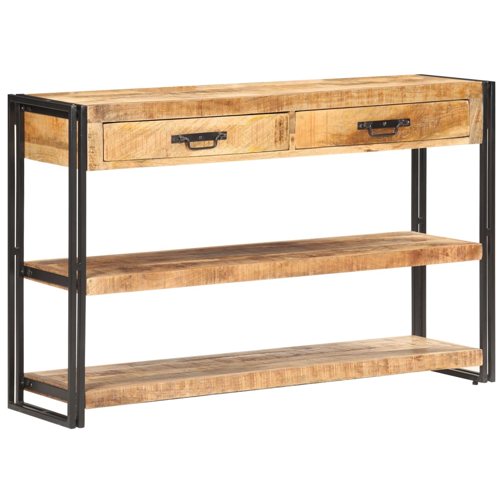 skænk 120x30x75 cm massivt ru mangotræ