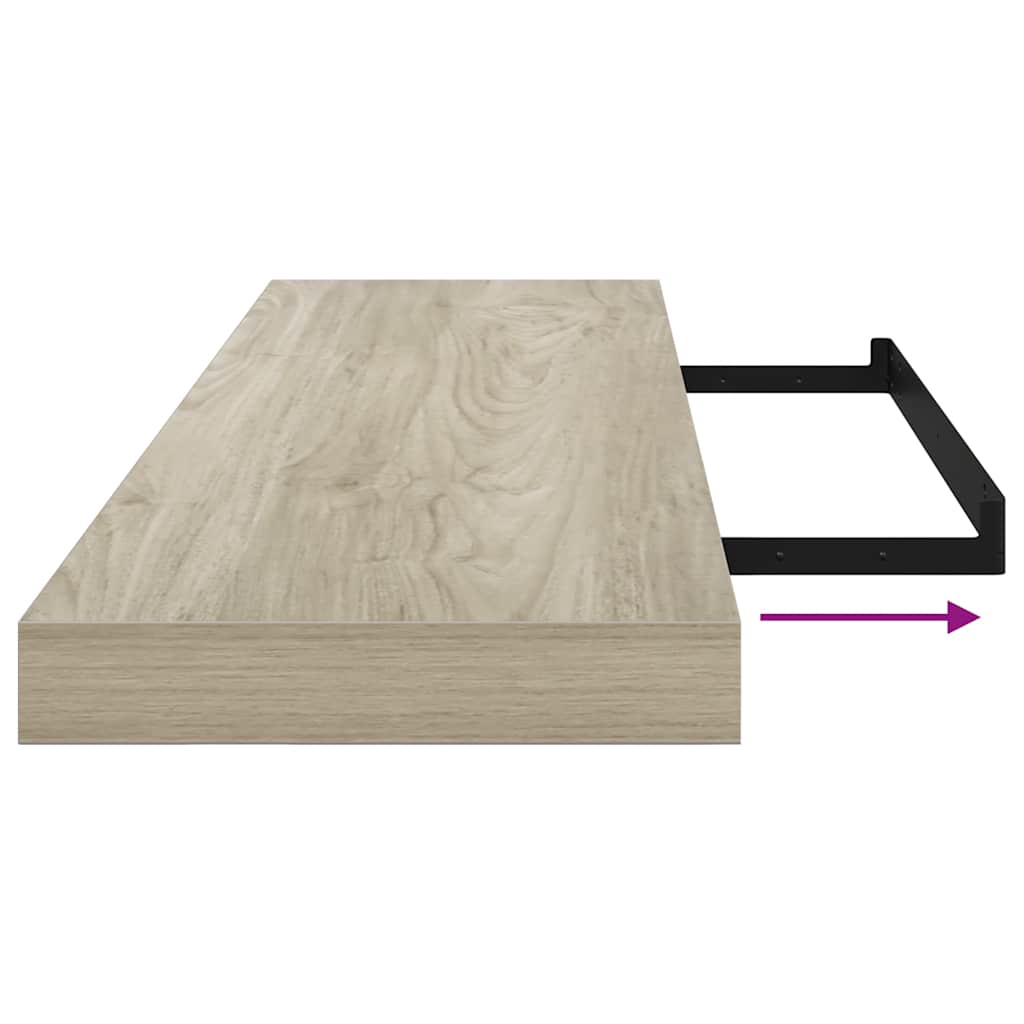 væghylder 4 stk. 90x23,5x3,8 cm MDF egetræsfarve