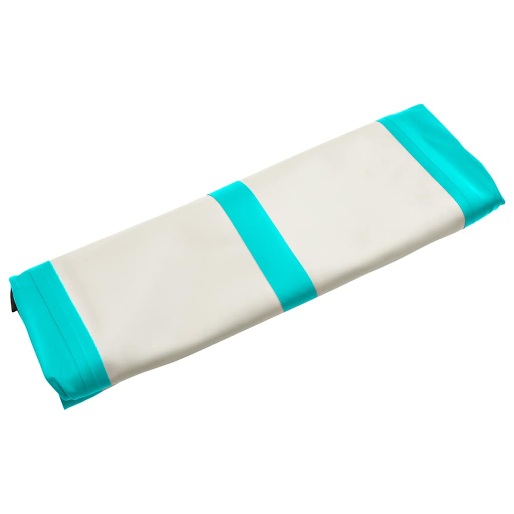 oppustelig gymnastikmåtte med pumpe 700x100x20 cm PVC grøn