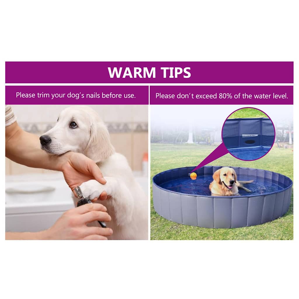 foldbart hundebassin 300x40 cm PVC blå