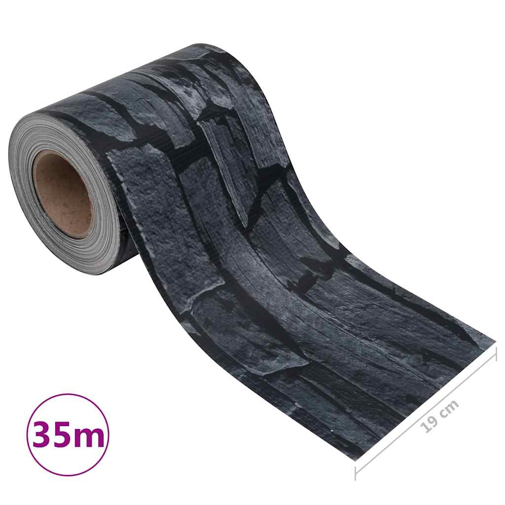 privatlivsliste PVC 35x0,19 m stenlook grå