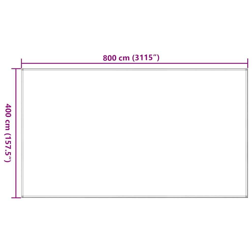 telttæppe 400x800 cm HDPE antracitgrå