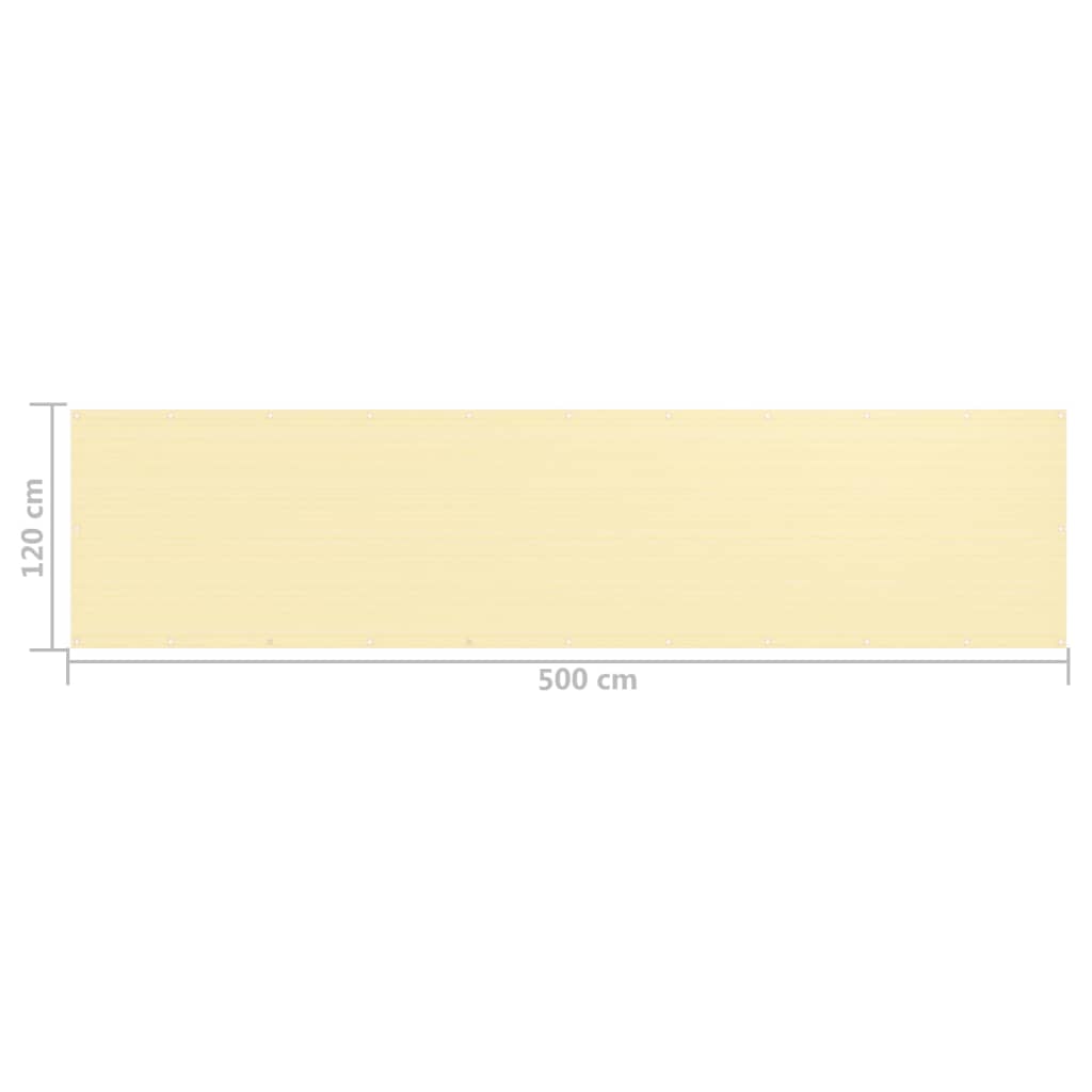 altanafskærmning 120x500 cm HDPE beige
