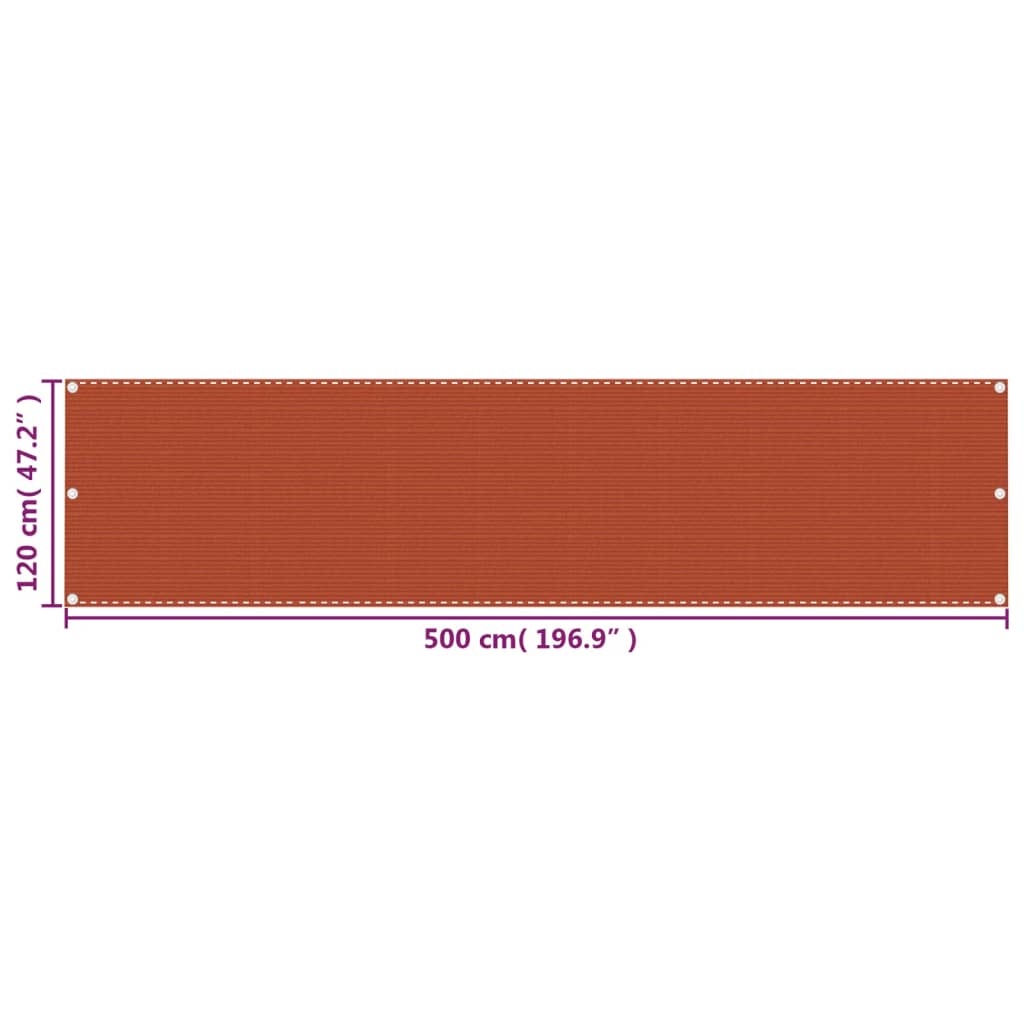 altanafskærmning 120x500 cm HDPE orange
