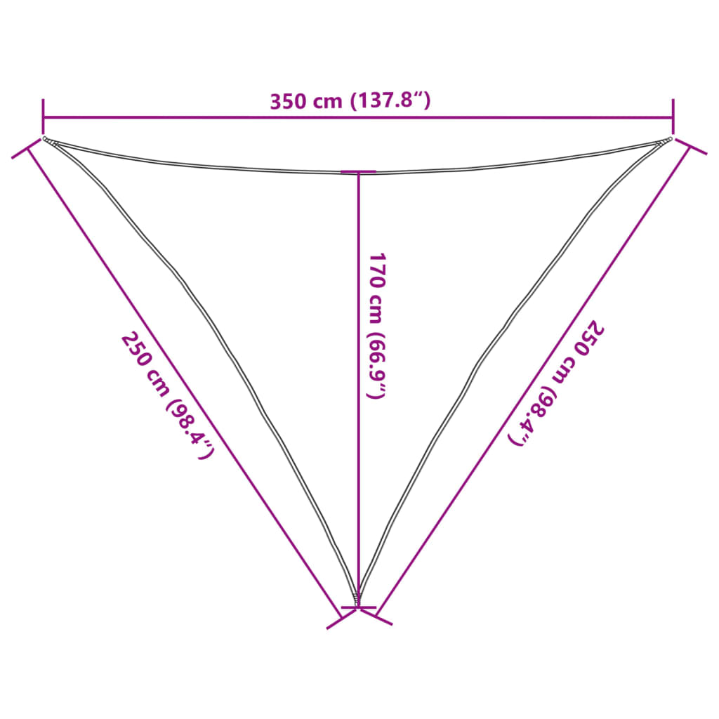 solsejl 2,5x2,5x3,5 160 g/m² HDPE antracitgrå