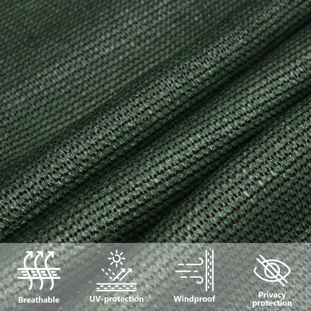 solsejl 2,5x3,5 m 160 g/m² HDPE mørkegrøn