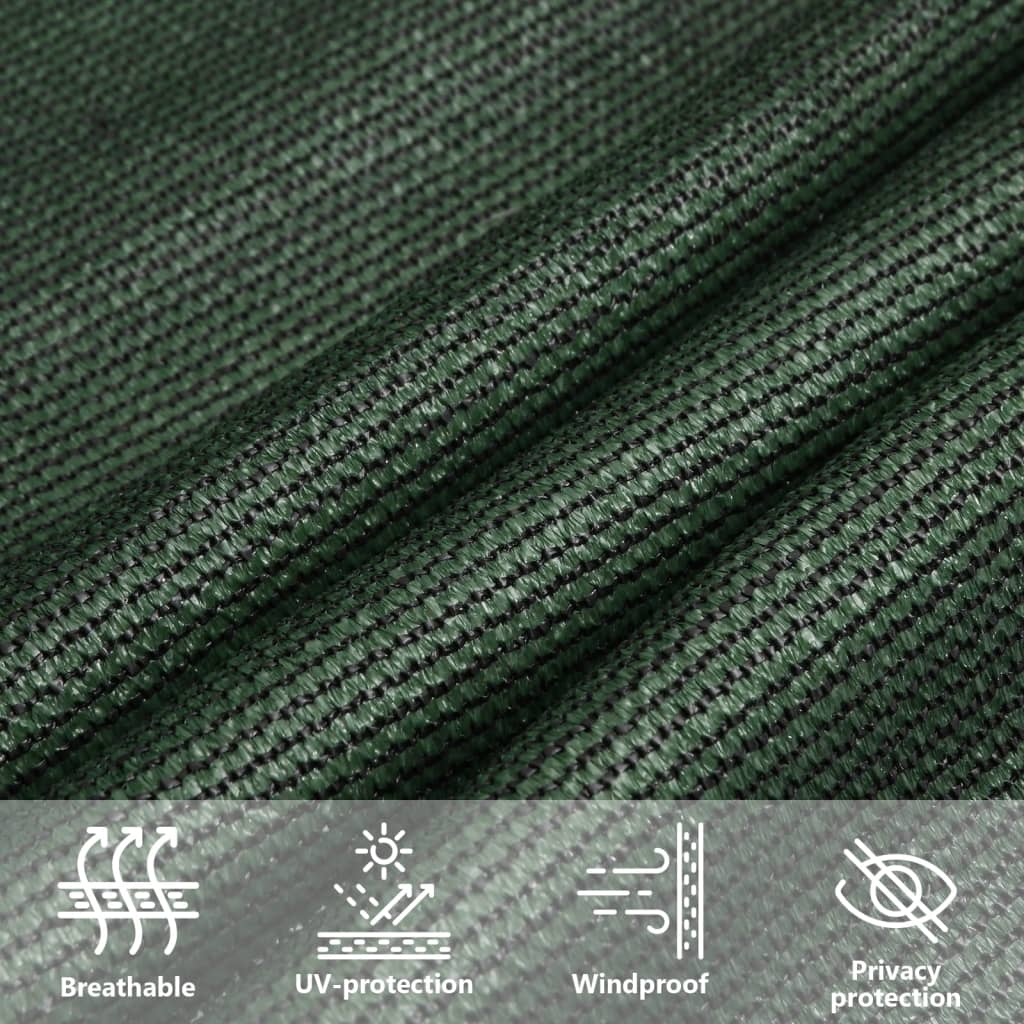 solsejl 2,5x3,5 m 160 g/m² HDPE mørkegrøn