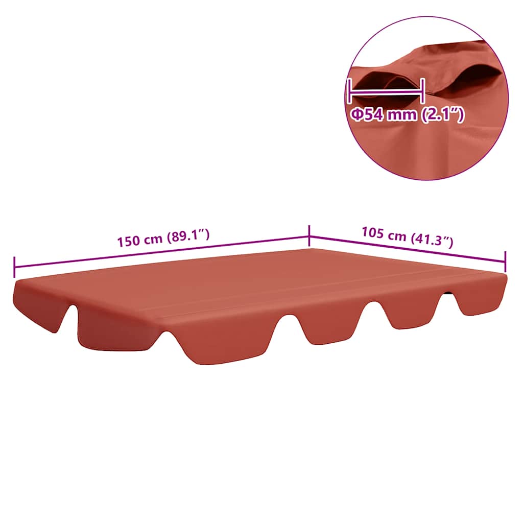 baldakin til havegynge 150/130x105/70 cm terrakottafarvet