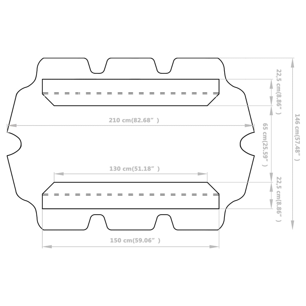 baldakin til havegynge 150/130x105/70 cm hvid