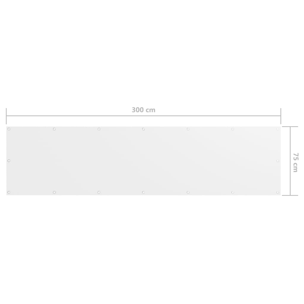 altanafskærmning 75x300 cm oxfordstof hvid