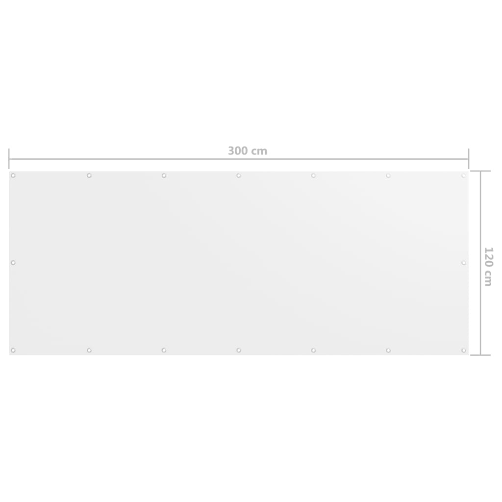 altanafskærmning 120x300 cm oxfordstof hvid