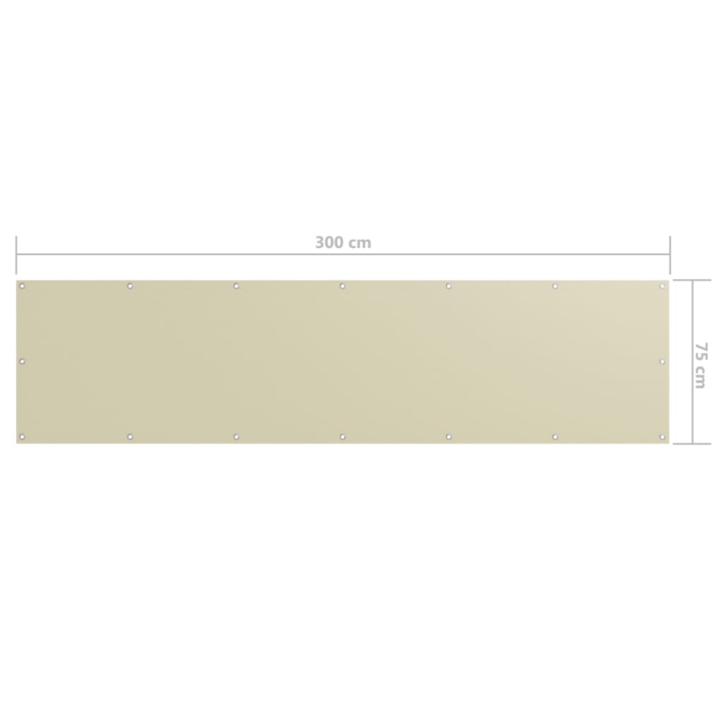 altanafskærmning 75x300 cm oxfordstof cremefarvet