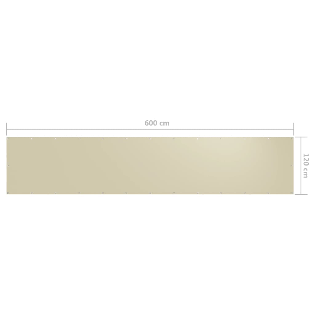 altanafskærmning 120x600 cm oxfordstof cremefarvet