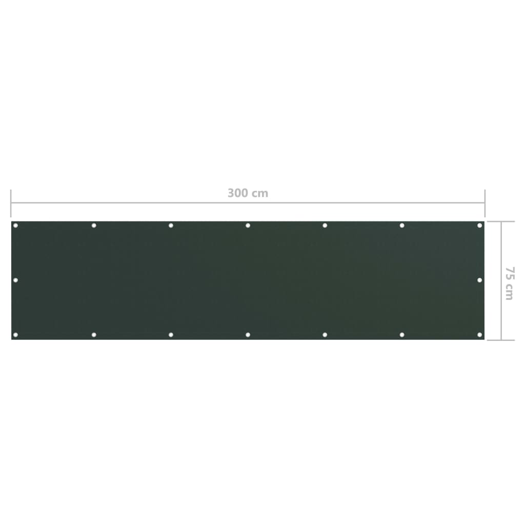 altanafskærmning 75x300 cm oxfordstof mørkegrøn