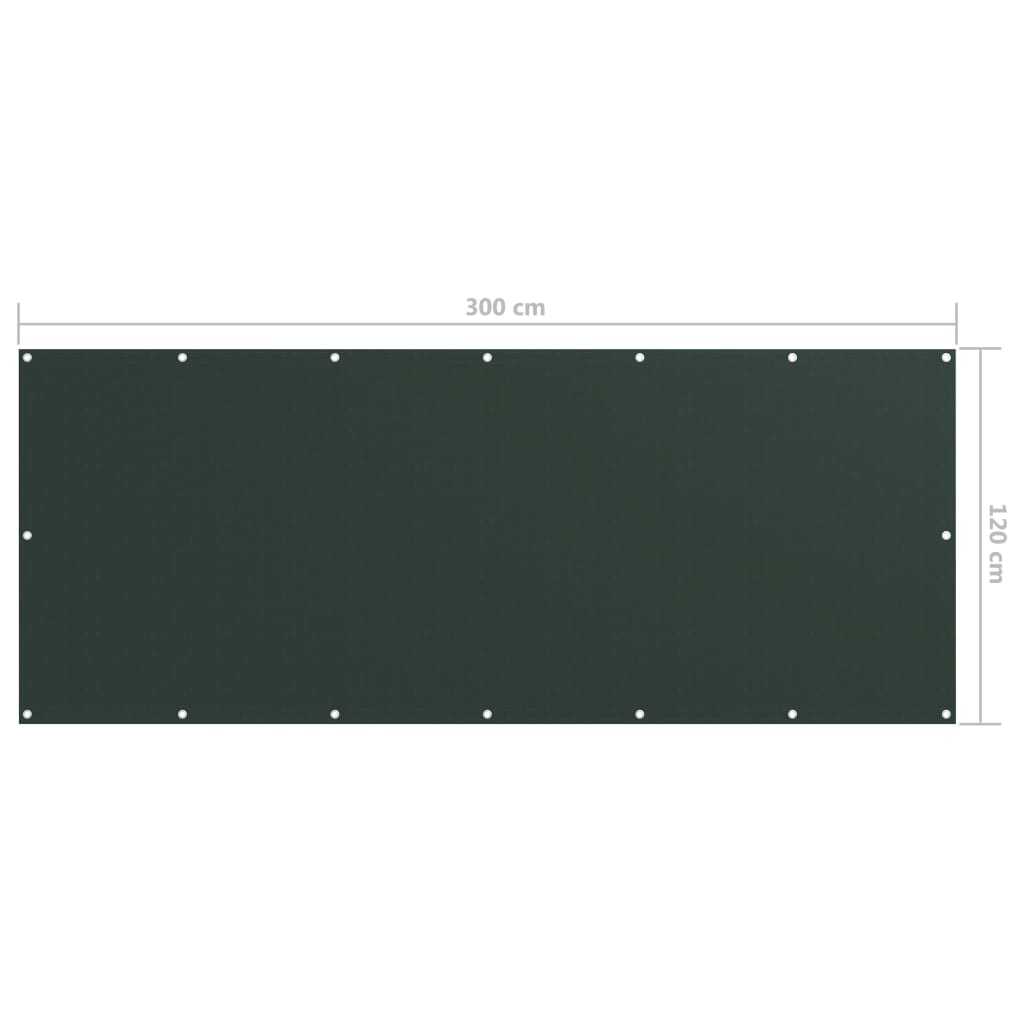 altanafskærmning 120x300 cm oxfordstof mørkegrøn