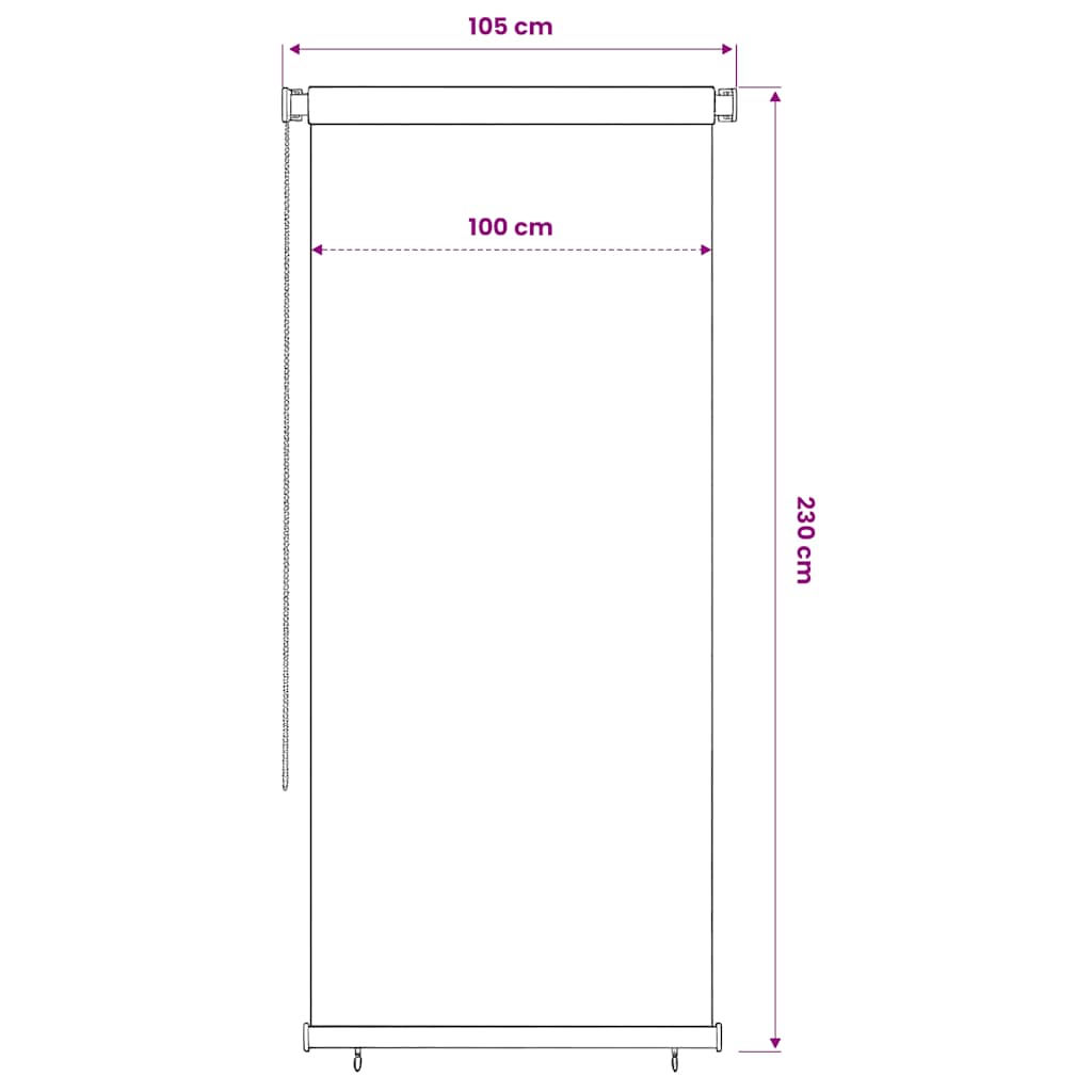 udendørs rullegardin 65 (B) x 230 (H) cm HDPE mørkegrøn