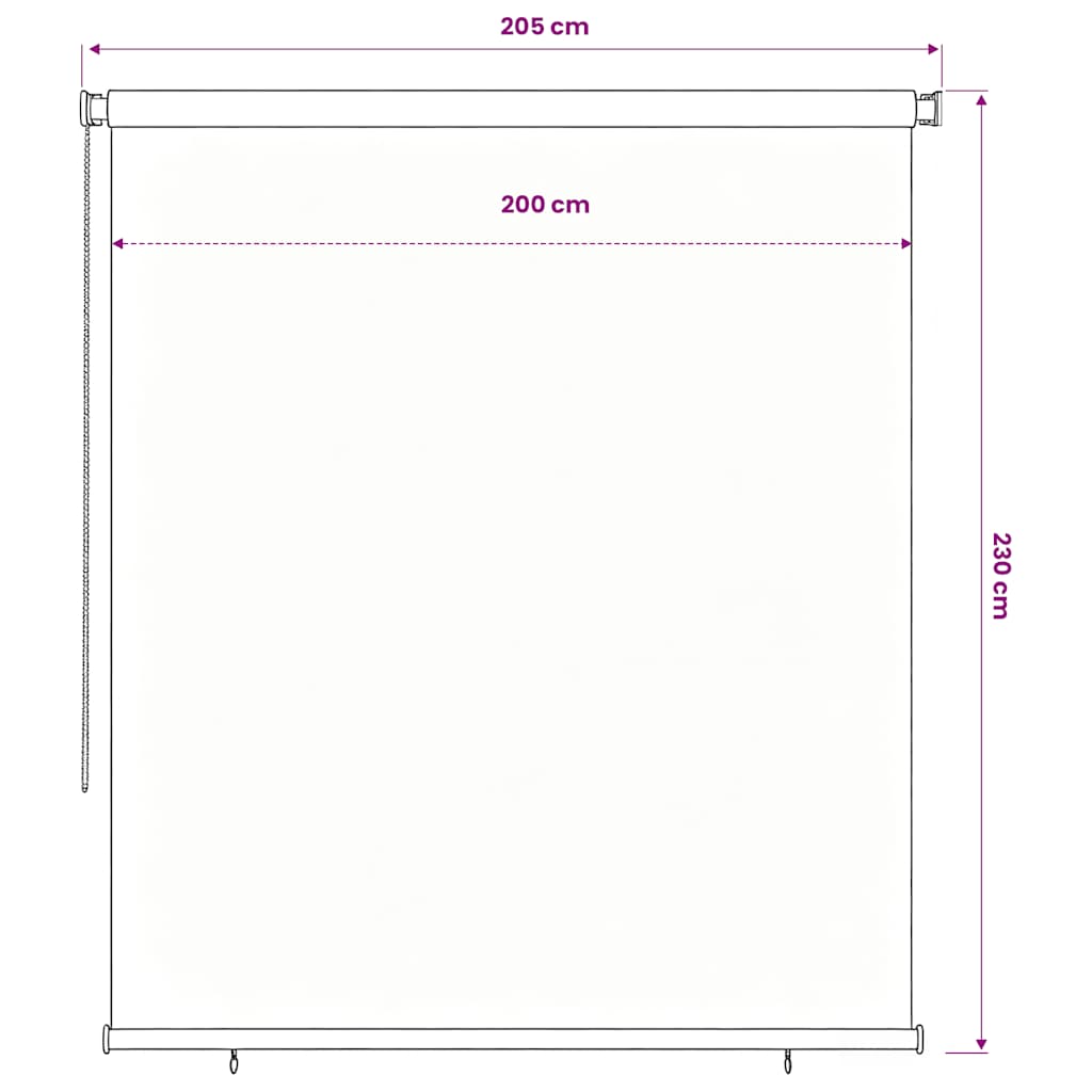 udendørs rullegardin 205 (B) x 230 (H) cm HDPE mørkegrøn