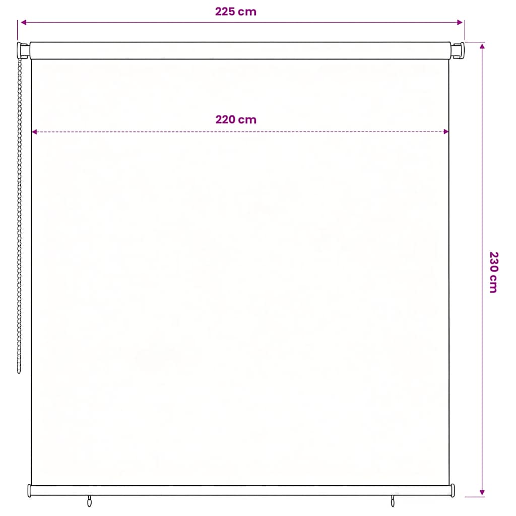 udendørs rullegardin 225 (B) x 230 (H) cm HDPE mørkegrøn