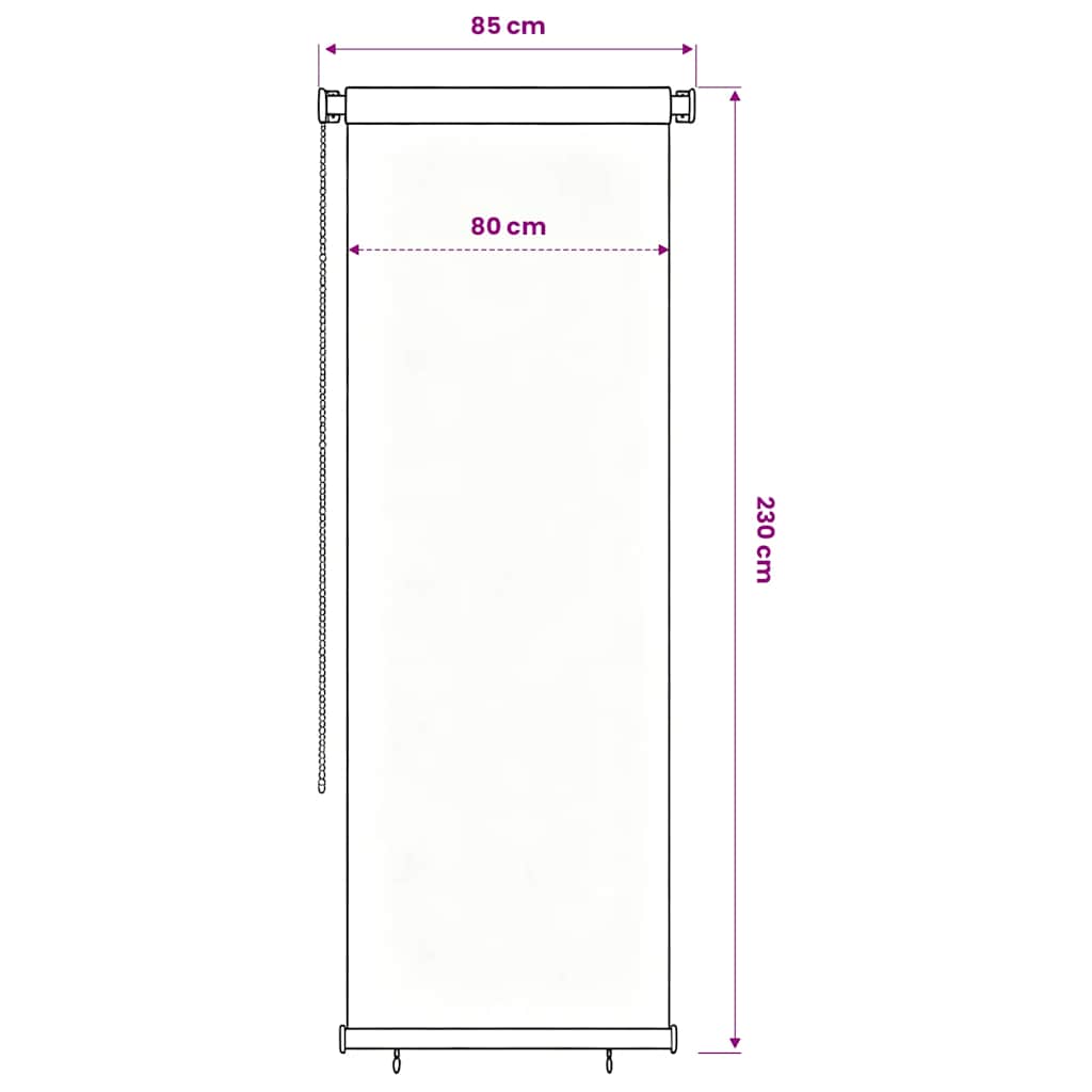 udendørs rullegardin 85 (B) x 230 (H) cm HDPE blå