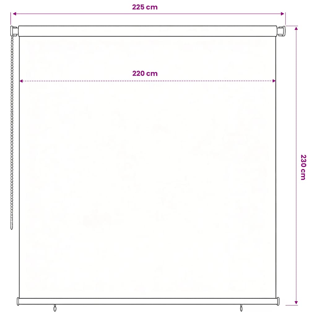 udendørs rullegardin 245 (B) x 230 (H) cm HDPE blå