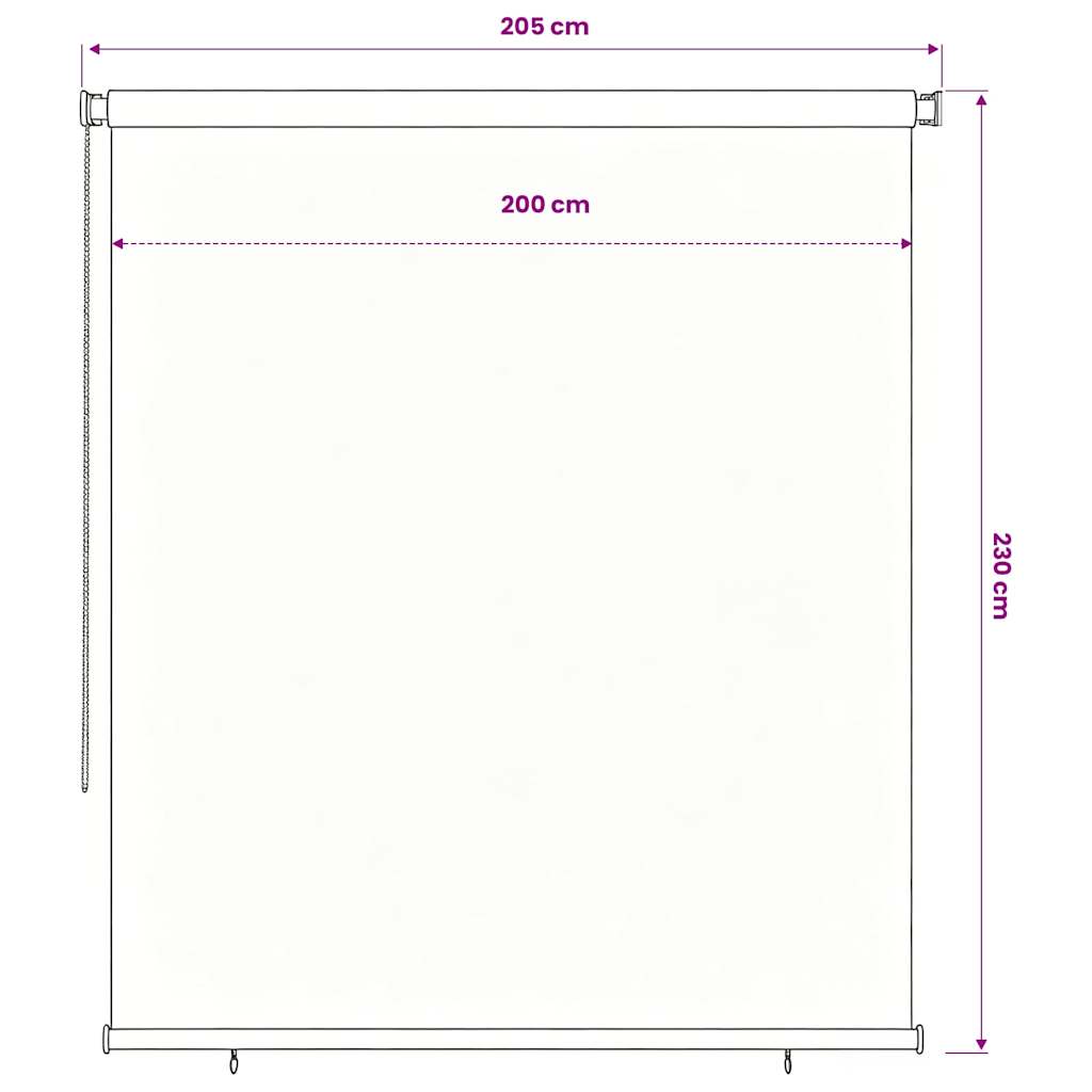 udendørs rullegardin 225 (B) x 230 (H) cm sort