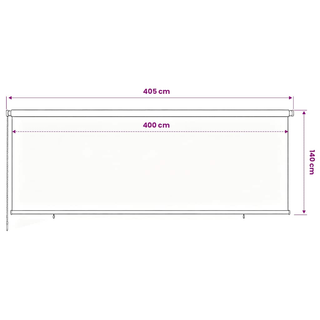 udendørs rullegardin 405 (B) x 140 (H) cm HDPE brun