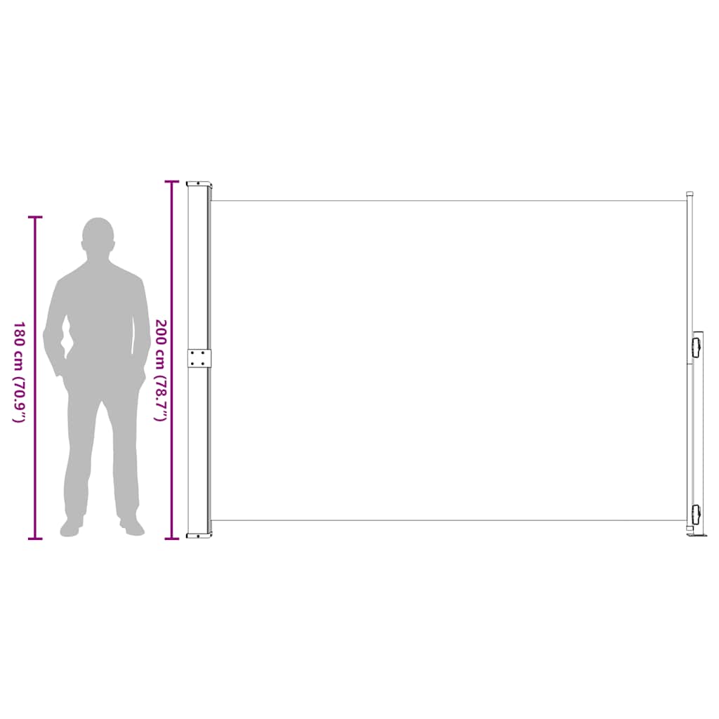sammenrullelig sidemarkise til terrassen 200x300 cm cremefarvet