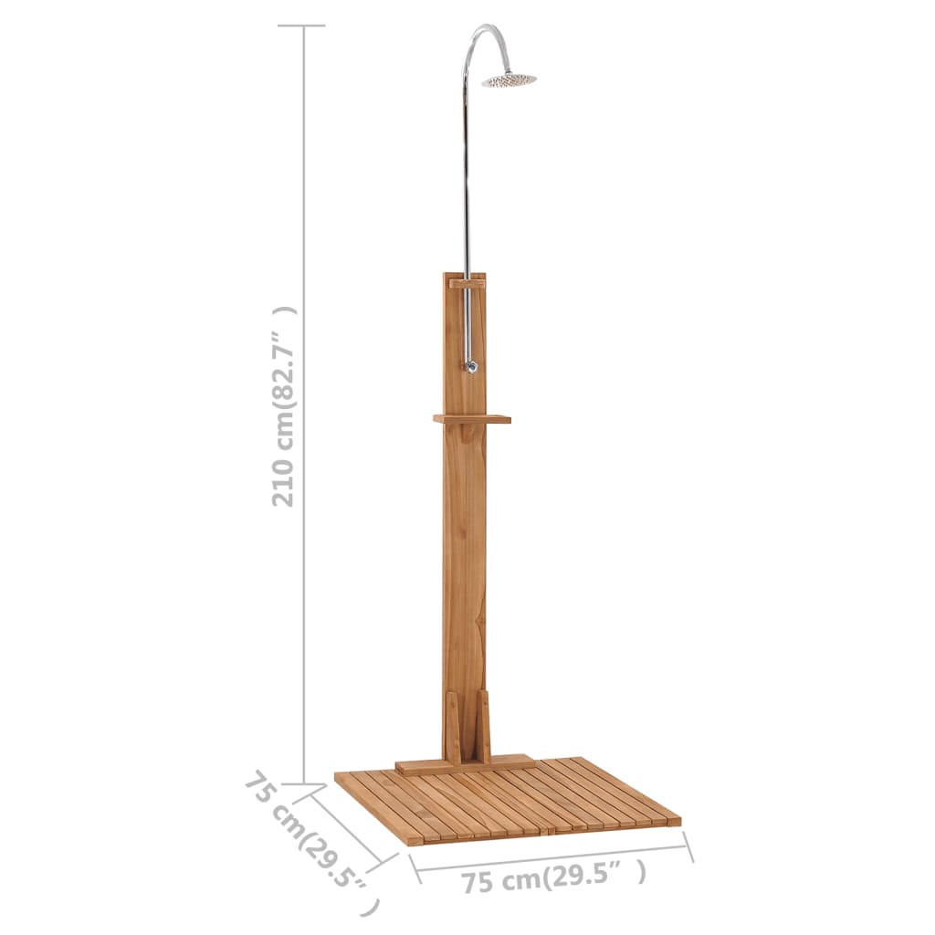 havebruser 75x75x210 cm massivt teaktræ