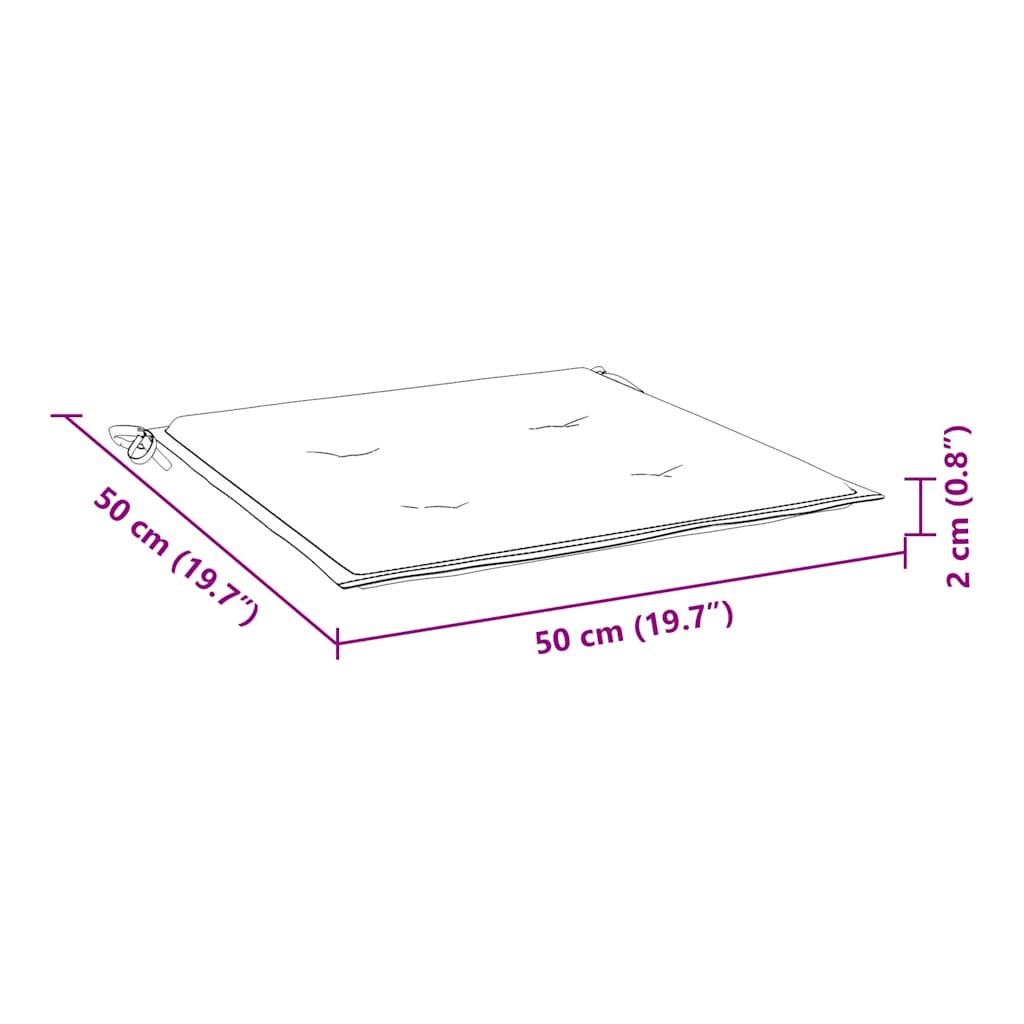 hynder til havestol 6 stk. 50x50x2 cm oxfordstof cremefarvet