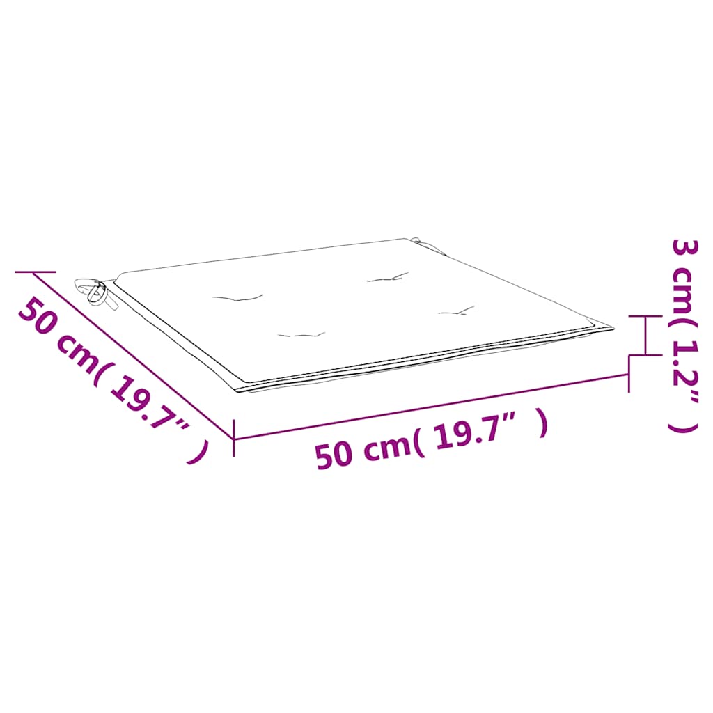 hynder til havestol 2 stk. 50x50x4 cm oxfordstof gråternet
