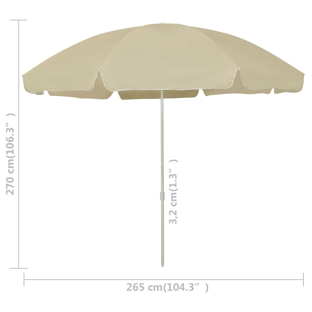 strandparasol 300 cm sandgul