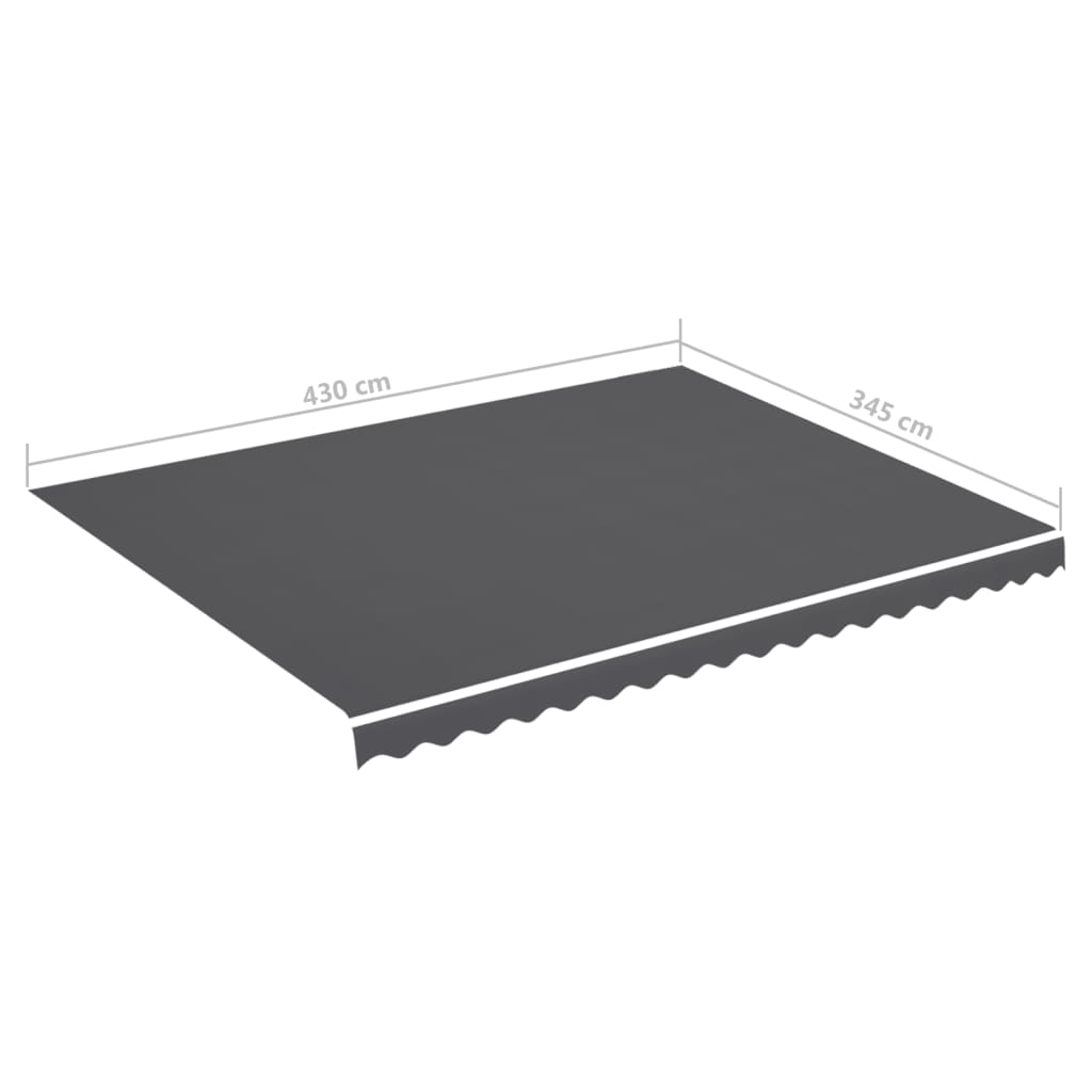 udskiftningsdug til markise 4,5x3,5 m polyester antracitgrå