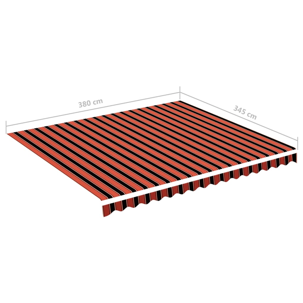 udskiftningsdug til markise 4x3,5 m polyester orange og brun