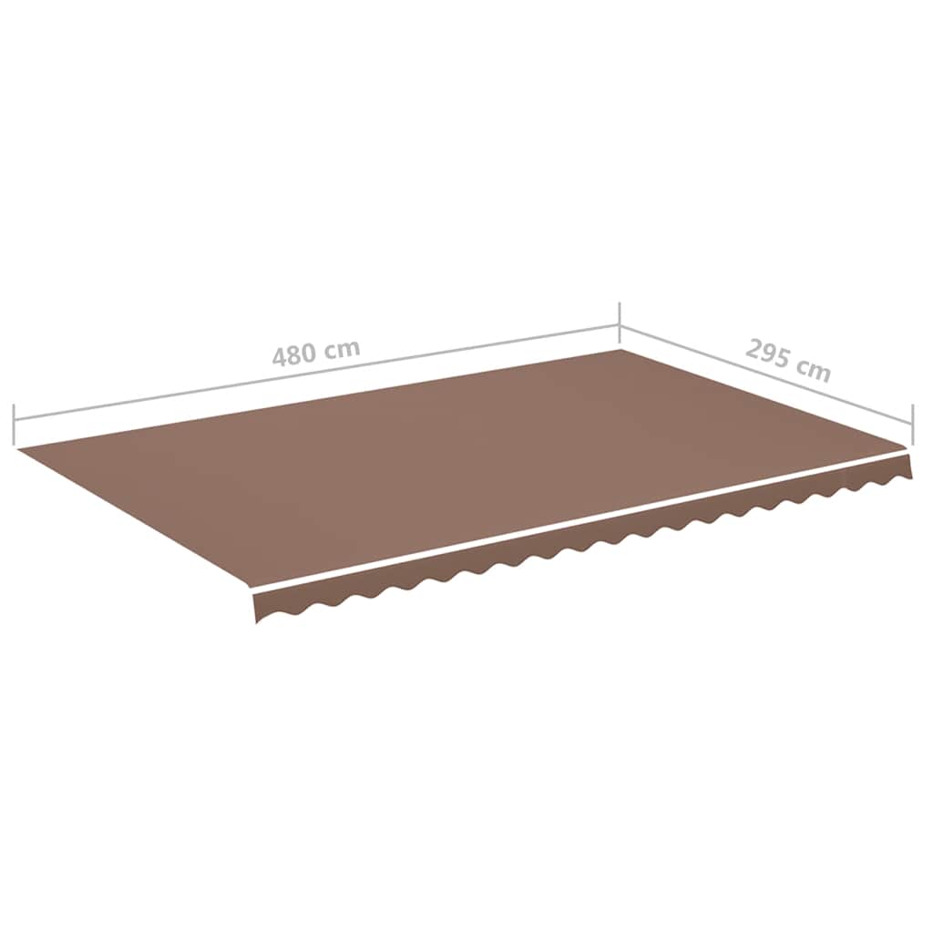 udskiftningsdug til markise 5x3 m polyester brun