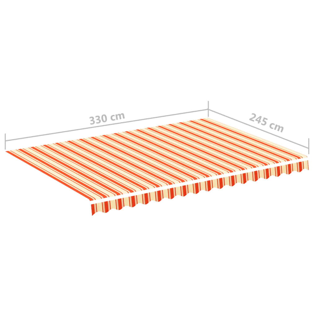 udskiftningsdug til markise 3,5x2,5 m polyester gul og orange