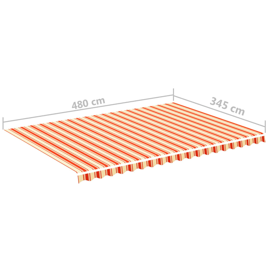 udskiftningsdug til markise 5x3,5 m polyester gul og orange