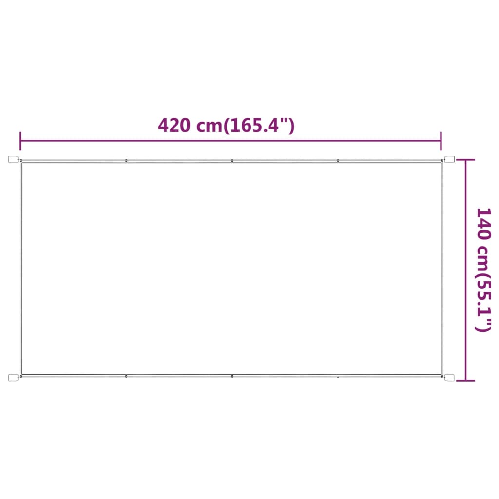 lodret markise 140x420 cm oxfordstof lysegrøn