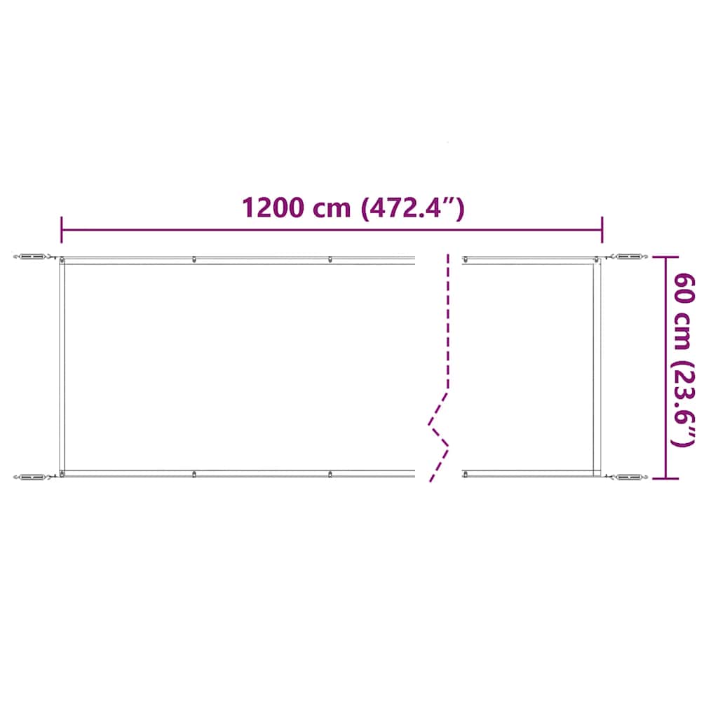 lodret markise 60x1200 cm oxfordstof gråbrun