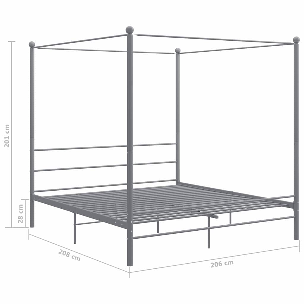 sengestel til himmelseng 200x200 cm metal grå