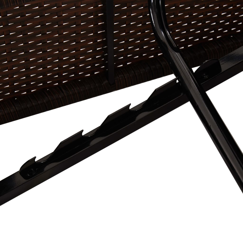 liggestole 3 dele med tebord polyrattan brun