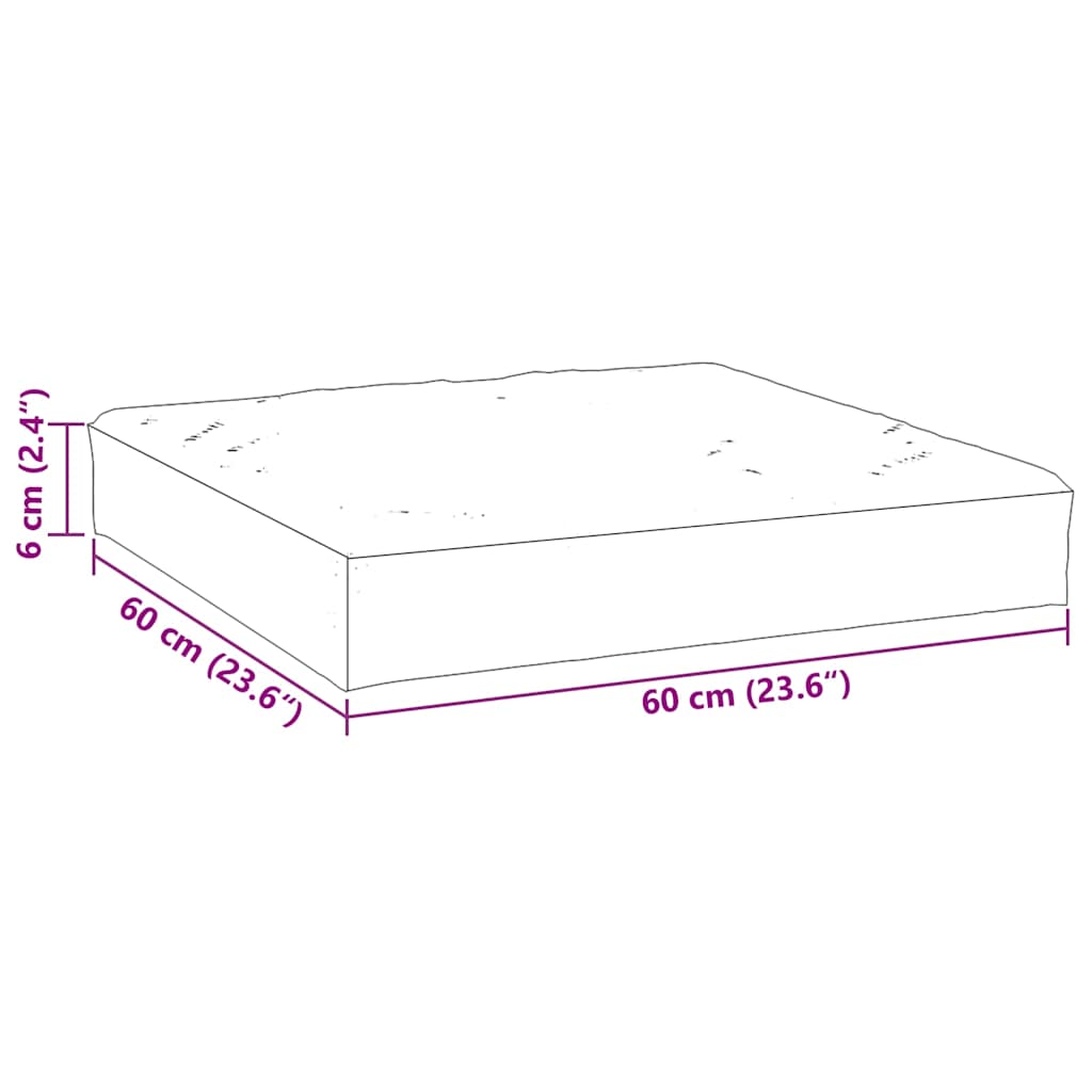 pallehynde 60x60x6 cm oxfordstof antracitgrå