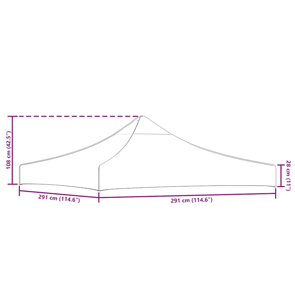 tag til festtelt 3x3 m 270 g/m² grøn