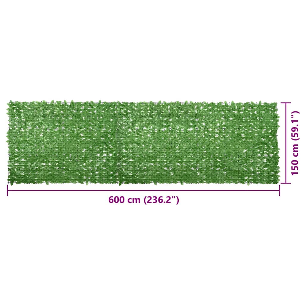 altanafskærmning 600x150 cm grønne blade
