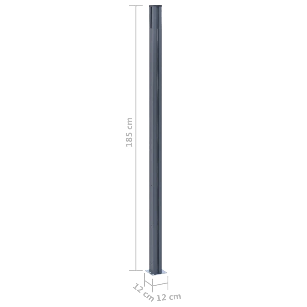 hegnspæle 2 stk. 185 cm aluminium mørkegrå