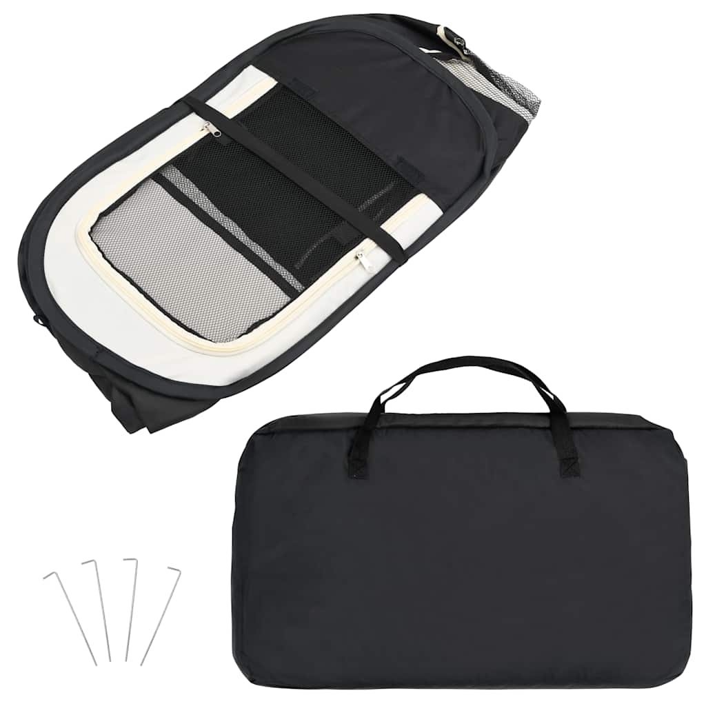 foldbar hundegård med bæretaske 145x145x61 cm sort