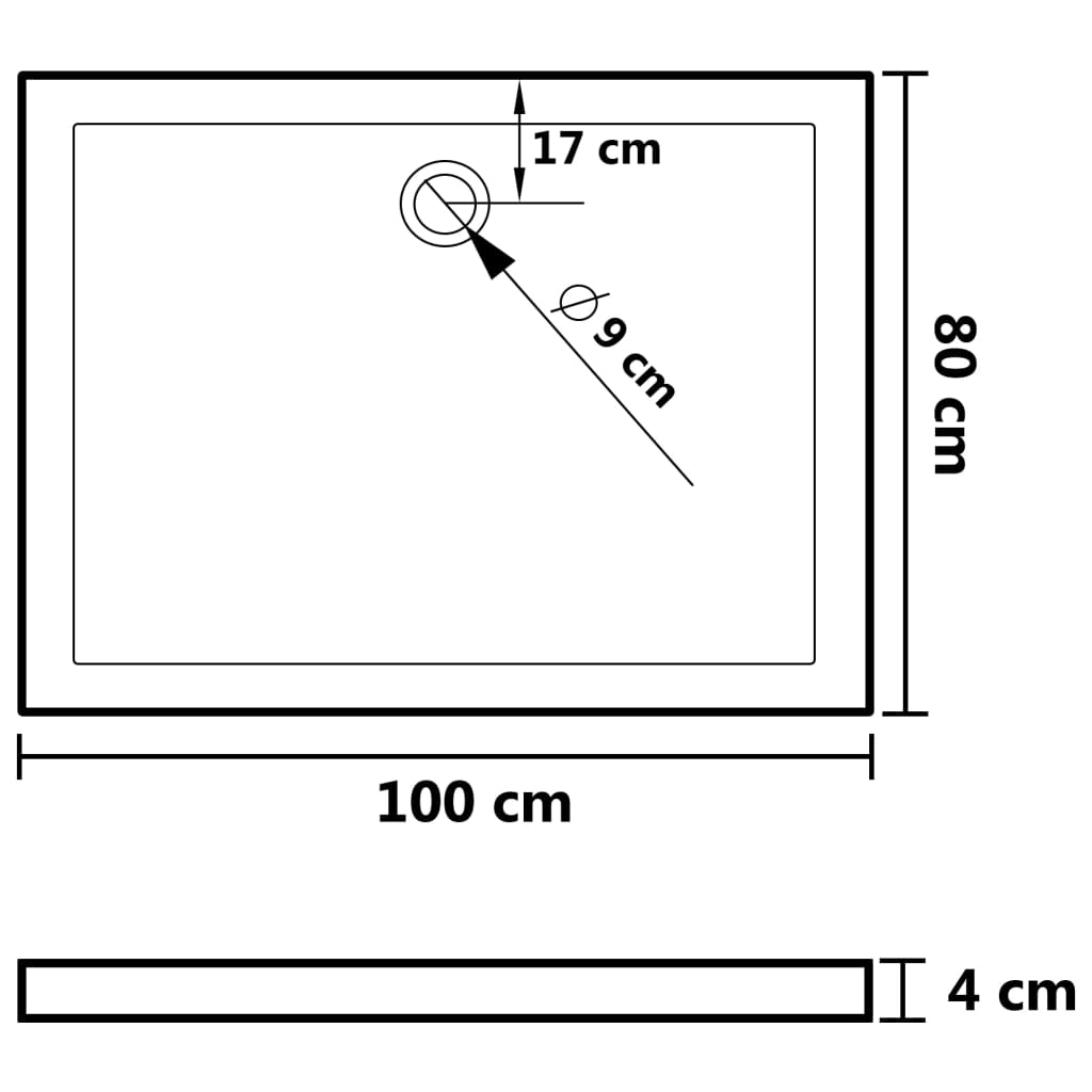 brusekar med dupper 80x100x4 cm ABS hvid
