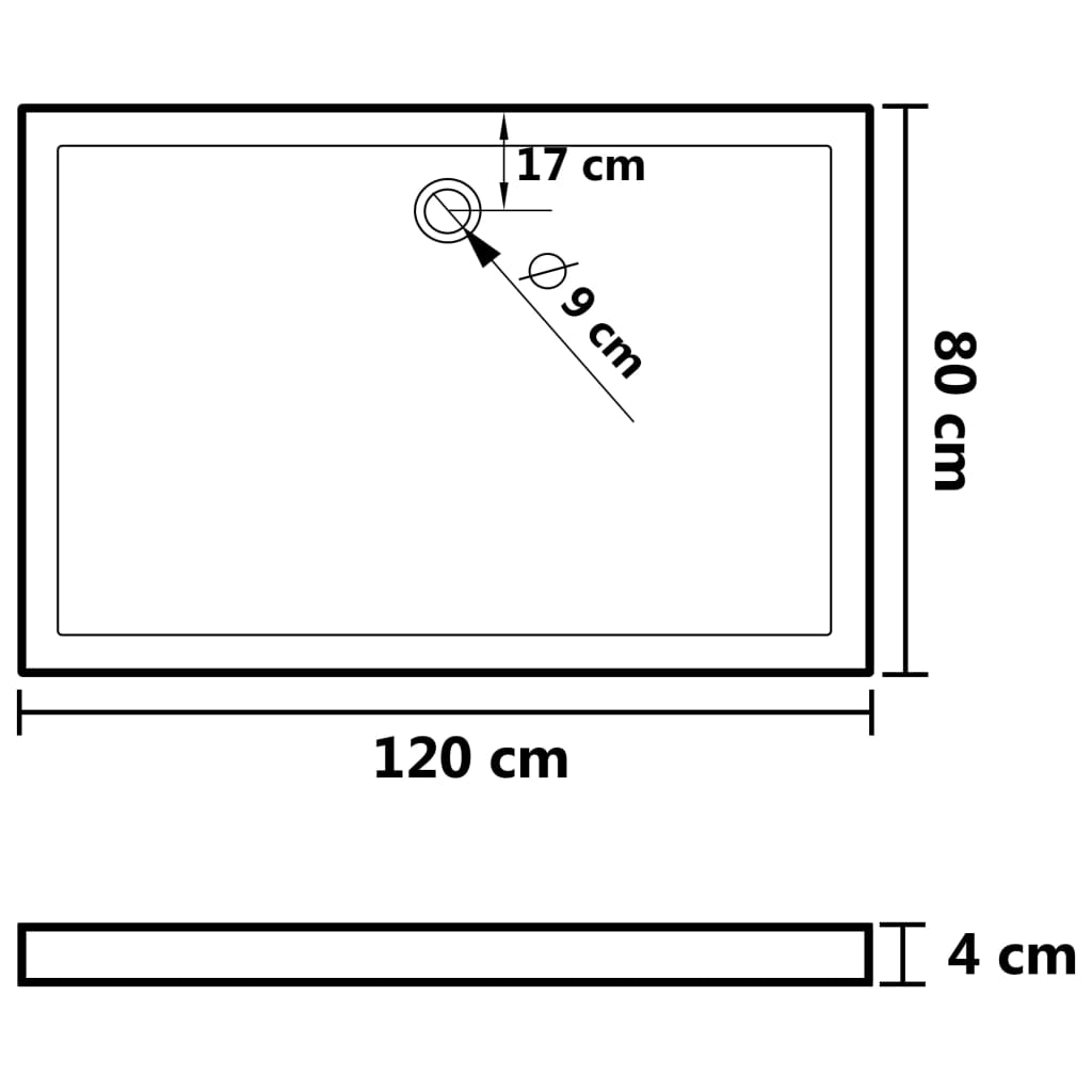 brusekar med dupper 80x120x4 cm ABS hvid