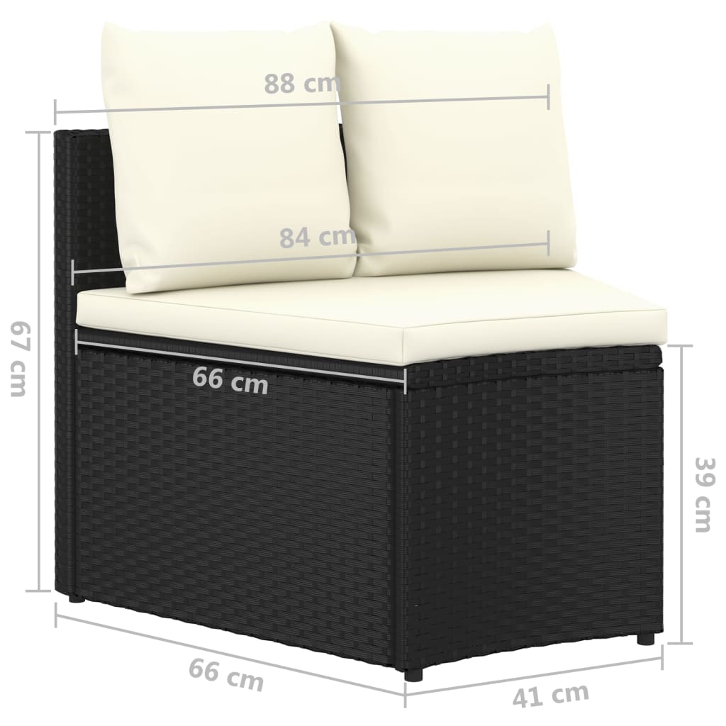 sofasæt til haven 8 dele med hynder polyrattan sort