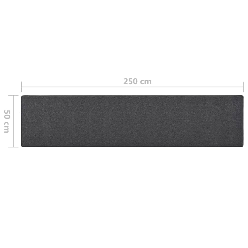 tæppeløber 50x250 cm antracitgrå