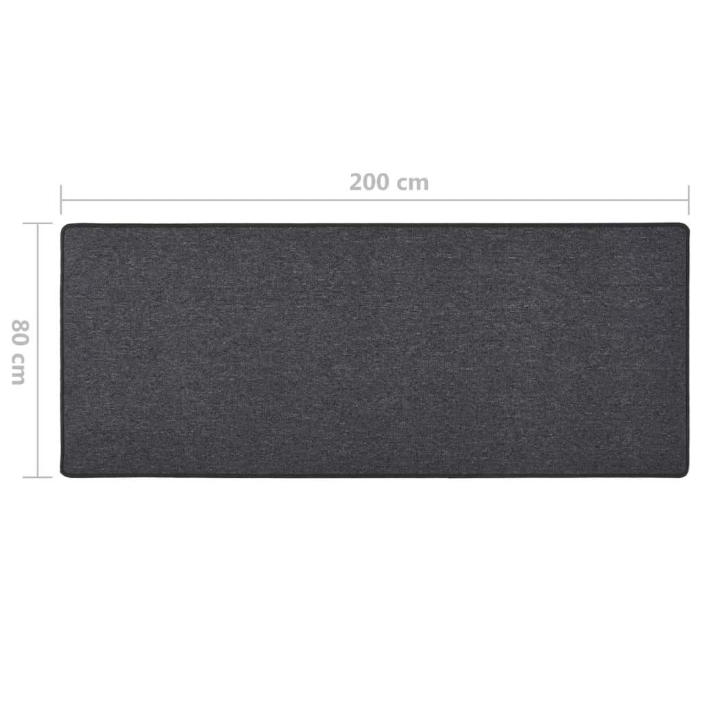 tæppeløber 80x200 cm antracitgrå